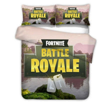Load image into Gallery viewer, 3D Cartoon Bedding Suit Fortnites Quilt Cover Fortress Night Printed Bed Spead Child Bedroom Bed Duvet Cover Bedclothes 3pcs Set