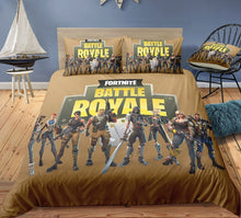 Load image into Gallery viewer, 3D Cartoon Bedding Suit Fortnites Quilt Cover Fortress Night Printed Bed Spead Child Bedroom Bed Duvet Cover Bedclothes 3pcs Set
